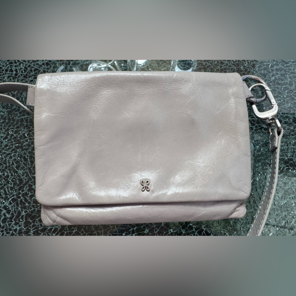 HOBO Gray Leather Hobo Bag